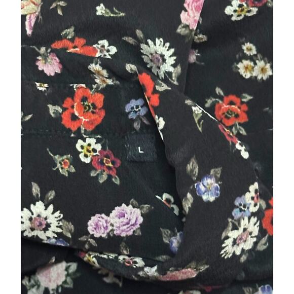 THE KOOPLES 100% Silk Floral Button Up Blouse Dark Romantic Career Office Work - Picture 11 of 13